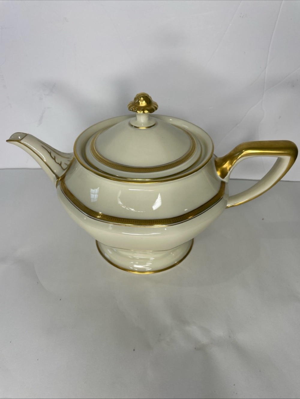 Vintage Rosenthal Corona Tea Coffee Pot Ivory Gold Trim China